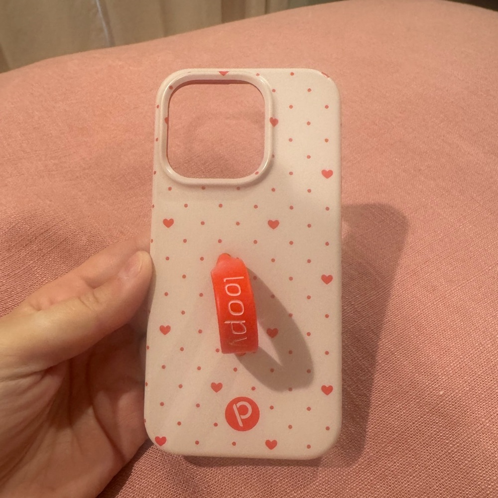 Pink Heart Loopy Phone Case- iPhone 15 pro